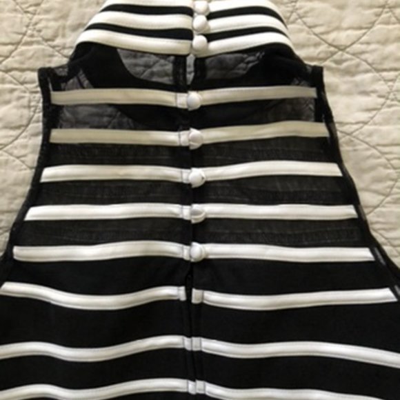 Women's JM Collection Striped High Neck Tank Top Size 8 - Picture 4 of 9